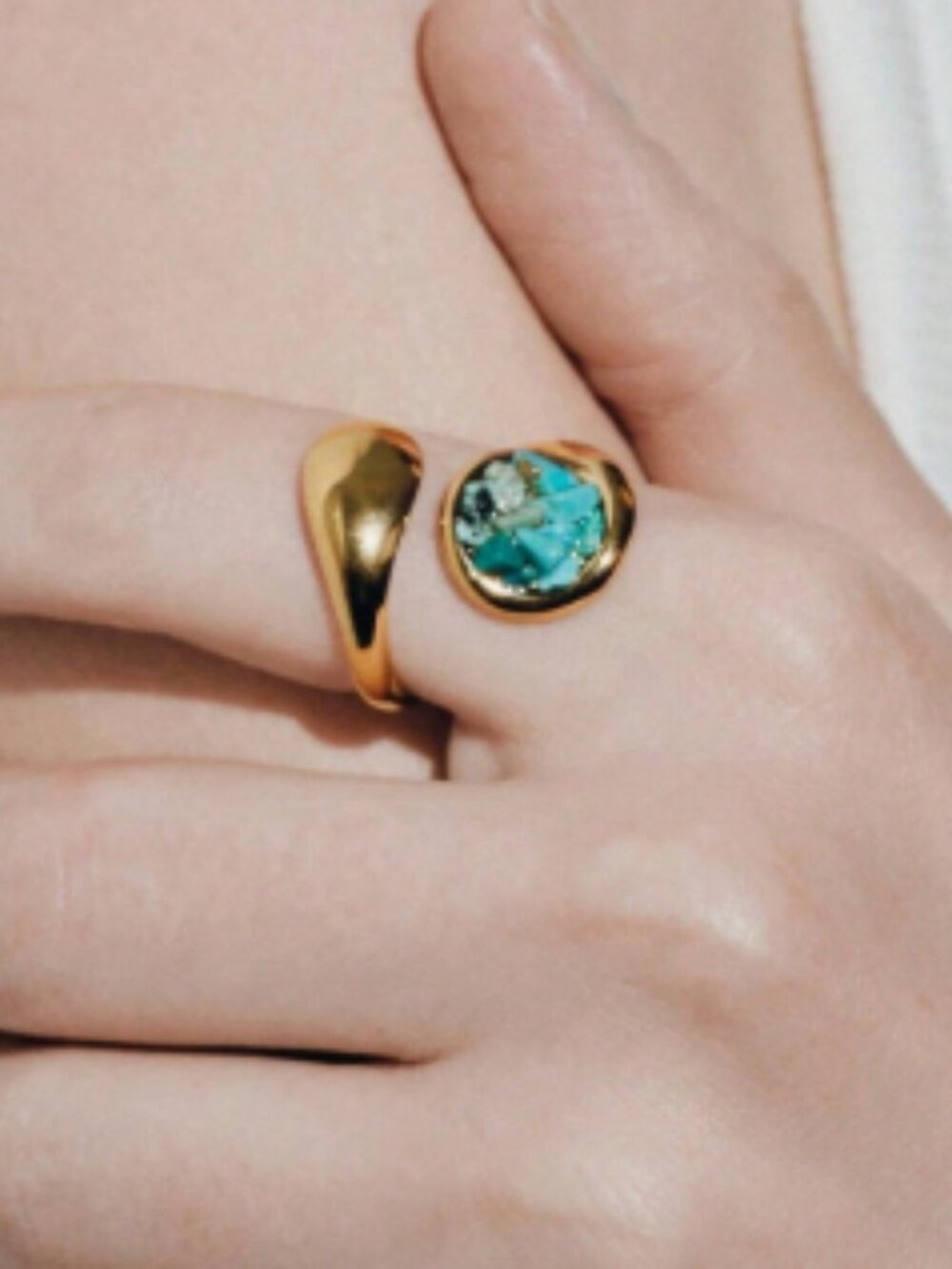 New Gold ring with natural stones